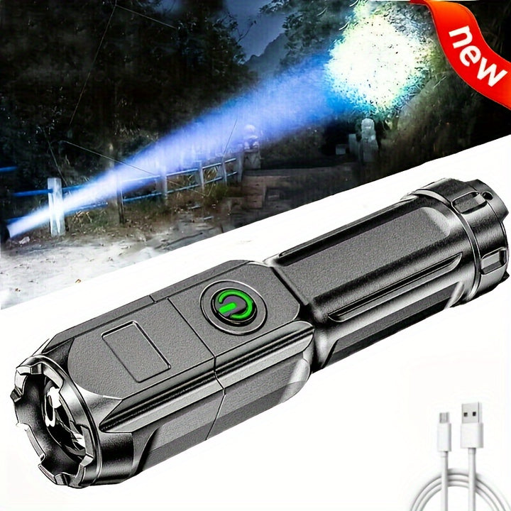 超高輝度ズーム式懐中電灯 – USB充電式・遠距離照射・アウトドア対応