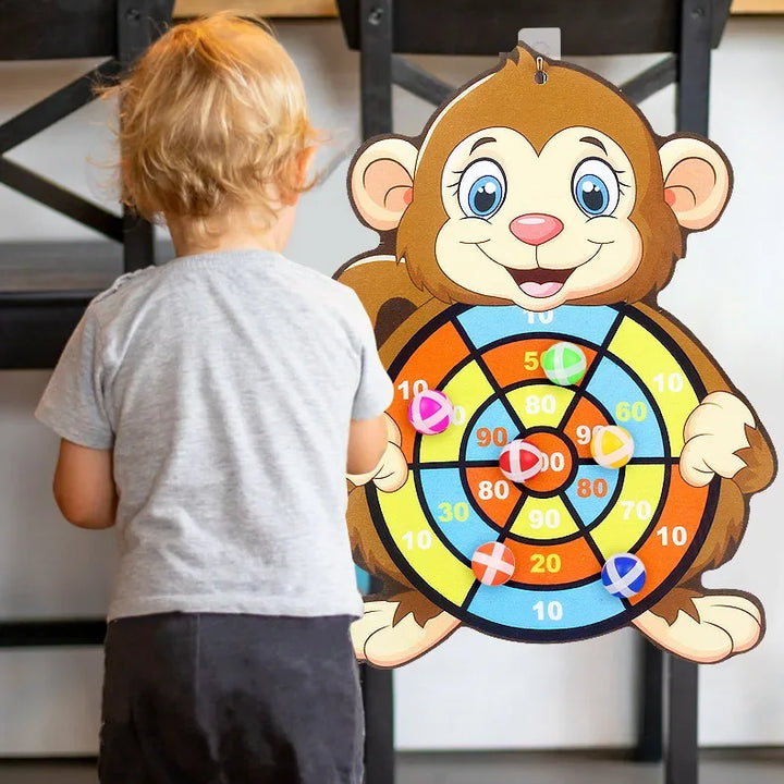 教育的なゲーム、ダーツの的、赤ちゃん用おもちゃ、粘着ボール、ダーツ、室内スポーツ、3歳から7歳の子供向けモンテッソーリゲーム