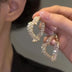 新デザインの高級ジルコンフラワースタッドピアス レディースファッションブランドジュエリー 二重使用クリスタルLeaves Earrings
