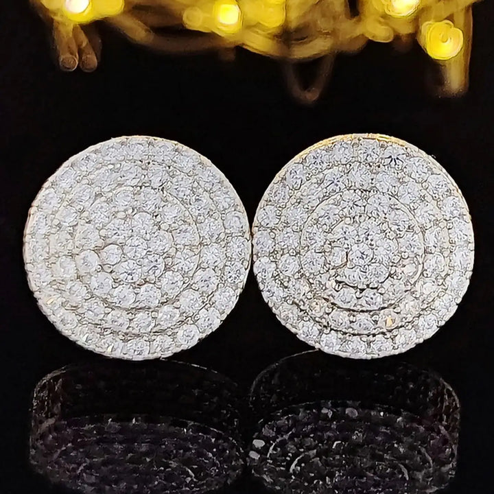 ✨高級感あふれる輝き✨ ラグジュアリーラウンドジルコニアピアス – レディース用シルバーカラーメタルピアス【記念日・ギフト・パーティーに最適】