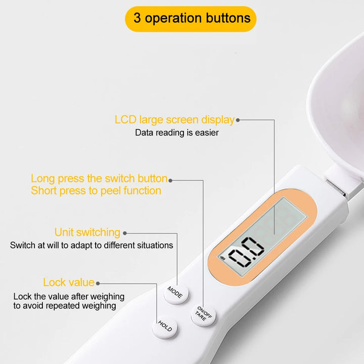 新しいLCDデジタル計量調整可能スプーン コーヒーパウダー用スケール ベーキングスケール 電子計量スプーン キッチンツール