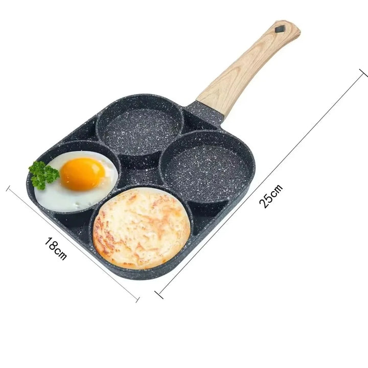 🍳 厚手ノンスティックフライパン 2/4穴タイプ – 卵・パンケーキ・ステーキ・朝食調理に最適！