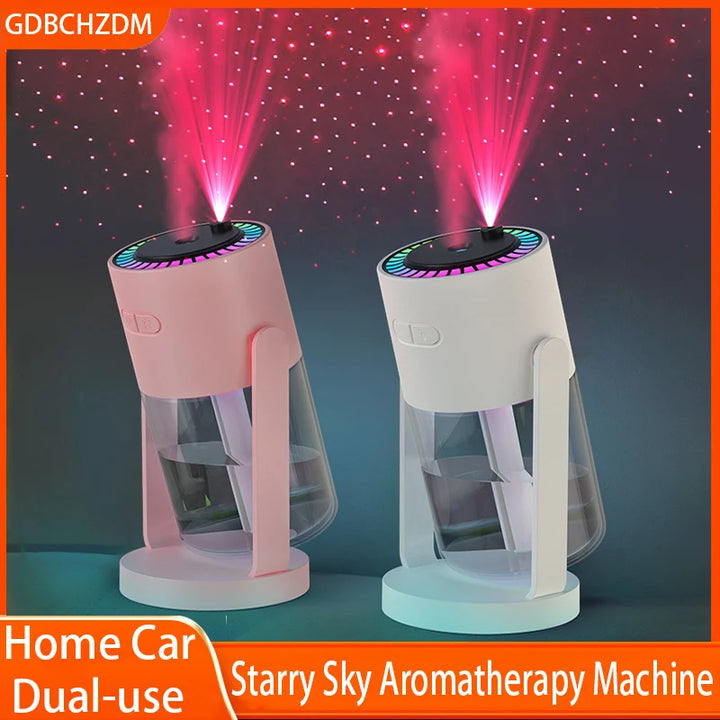 280ML卓上加湿器 – カラフルなライト付き静音回転式クリエイティブカップ型、家庭・車載用