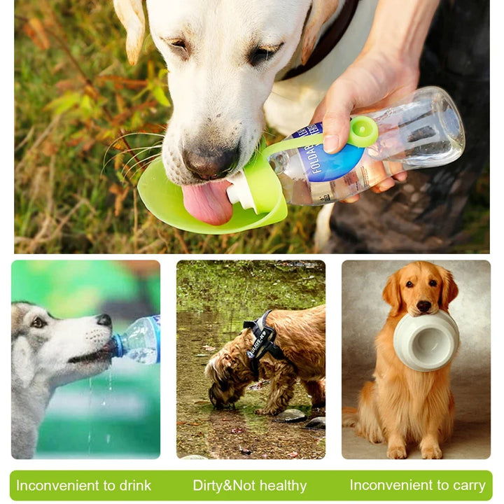 ペット用カップ、犬用アクセサリー、アウトドアでの食事と水分補給に便利なポータブル給水器、葉のシステムを備えた水筒